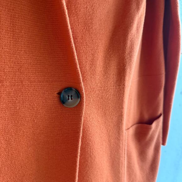 Anthropologie Duster Cardigan Orange Longline Sweater Coat Womens S Quiet Luxury - Picture 3 of 9